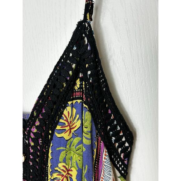 Angie Crochet Patchwork Maxi Dress Size Large Boho - Picture 7 of 12